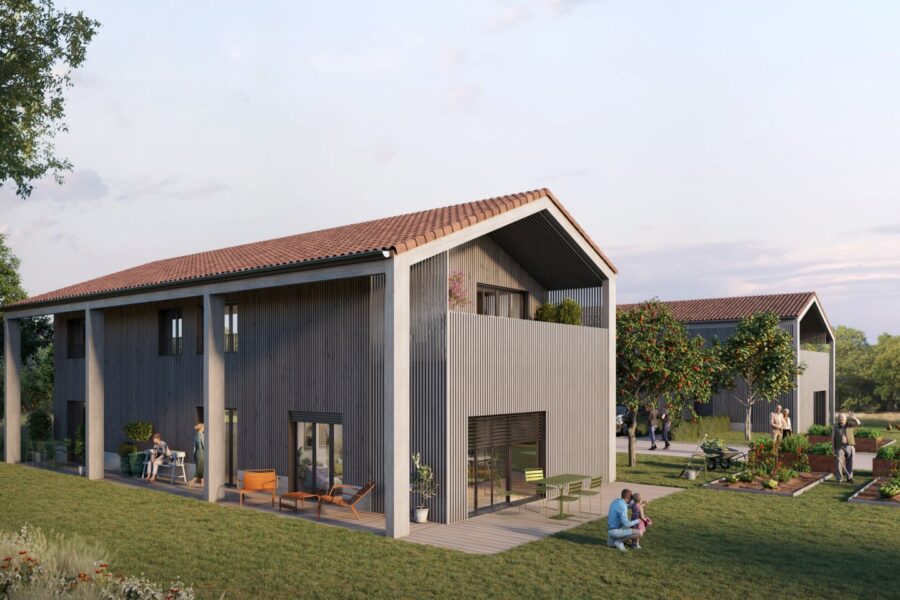 Image 3D de la construction d'un hameau dans l'Ain par la résidence senior MonSenior