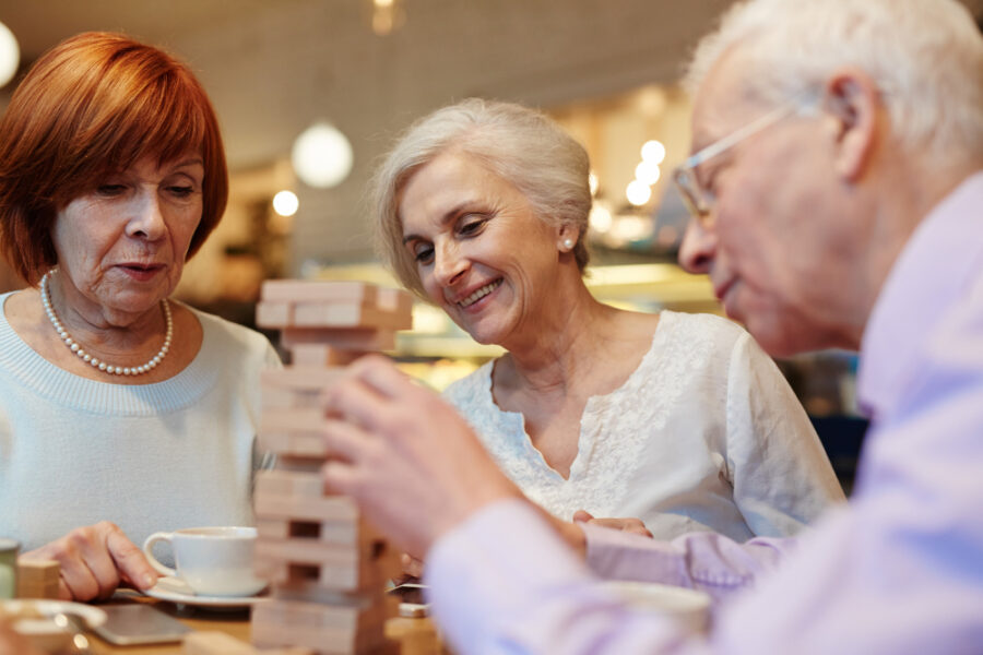 Photo d'un groupe de senior jouant au Kapla