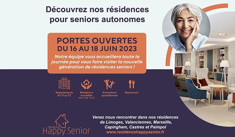 Affiche journée portes ouvertes résidence senior Happy senior