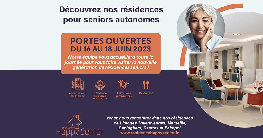 Affiche journée portes ouvertes résidence senior Happy senior