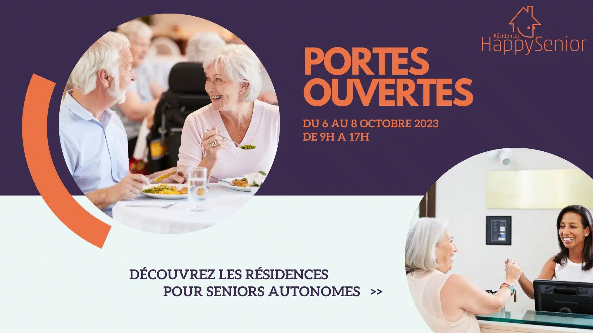 Affiche journée portes ouvertes happy senior