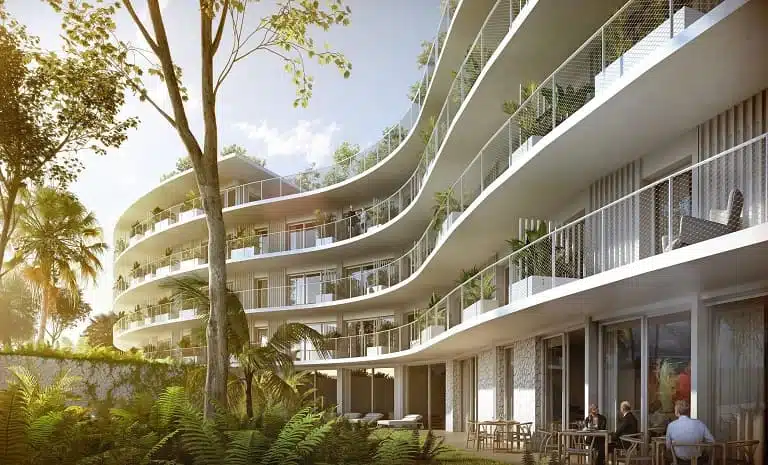 Image 3D d'une résidence senior Ovelia à Villeneuve-Loubet