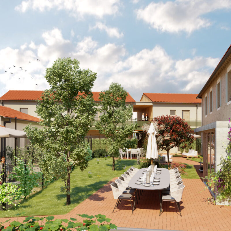 Image 3D d'un village senior le Clos Hameau