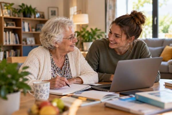 Une femme senior et une jeune fille cohabite ensemble